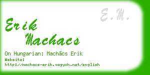 erik machacs business card